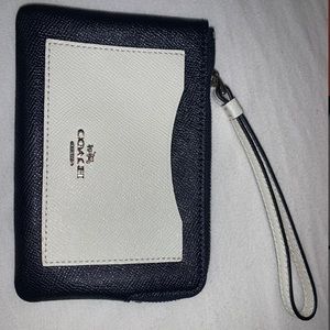 Authentic navy and white coach wallet